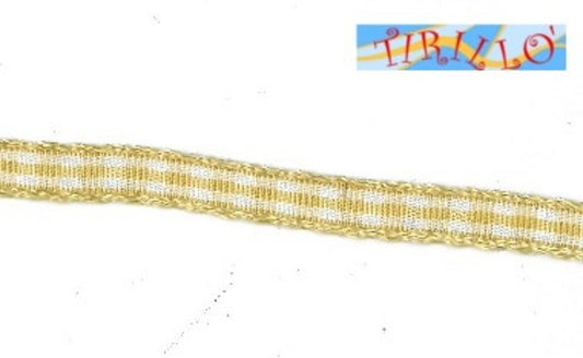 MERCERIA - 6 metri nastro sintetico animato 6 mm - Quadretti avorio