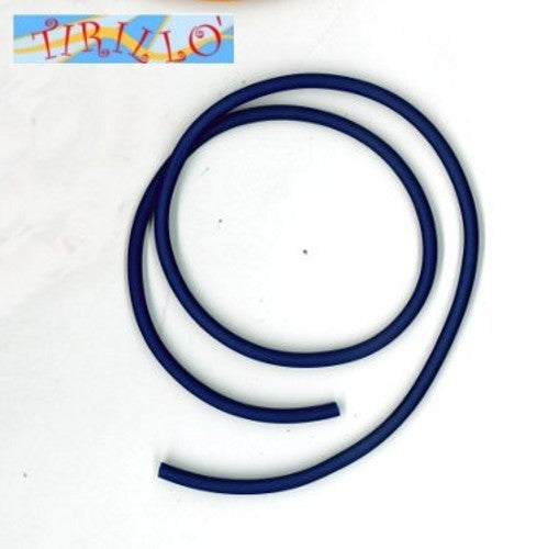 BIGIOTTERIA PERLINE - 150 cm cavetto di caucciù forato 4 mm - Blu