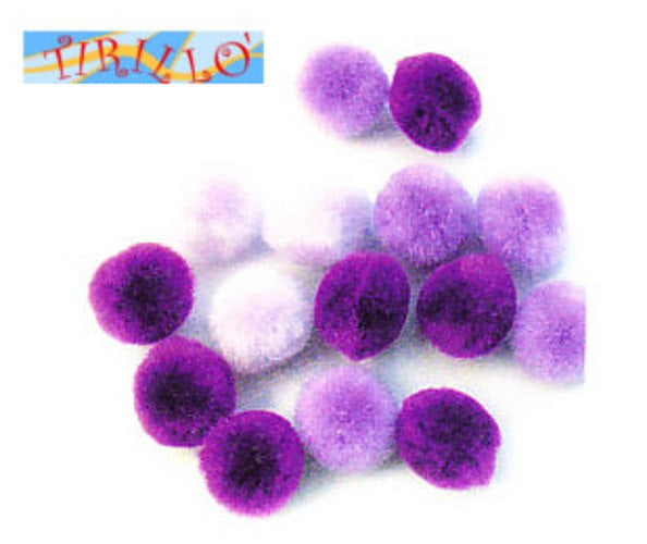 CUCITO CREATIVO - Pompon pon pon 15 mm - 120 pezzi - sfumature di viola