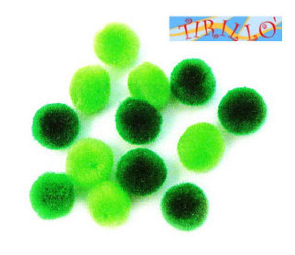 CUCITO CREATIVO - Pompon pon pon 15 mm - 120 pezzi - sfumature di verde