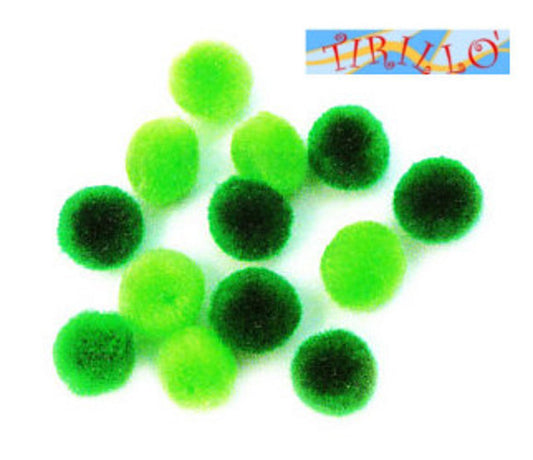 CUCITO CREATIVO - Pompon pon pon 15 mm - 120 pezzi - sfumature di verde
