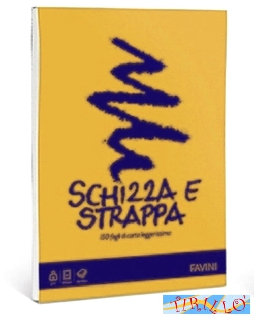 DISEGNO CARTOLERIA -1 blocco schizzi disegno Schizza e Strappa A5 - 14,8x21 cm