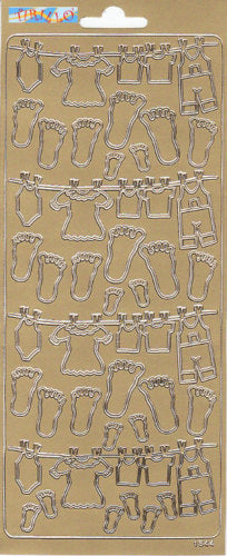 SCRAPBOOKING - 2 fogli adesivi- bebè oro
