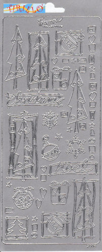 SCRAPBOOKING - 2 fogli adesivi- Natale argento