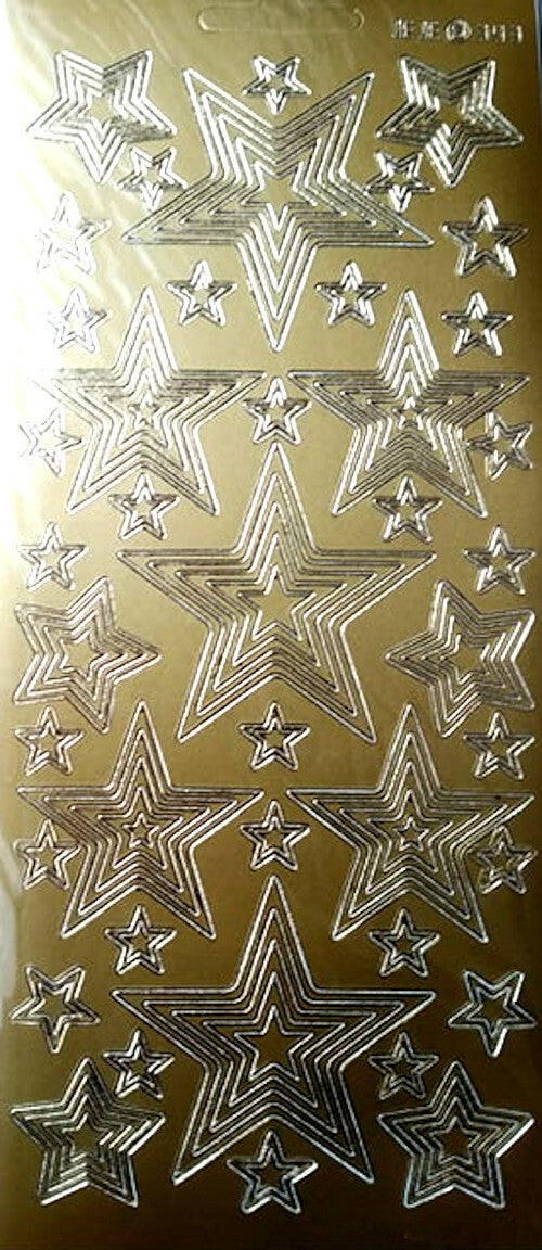 SCRAPBOOKING BULLET JOURNAL - 2 fogli adesivi - stelle oro