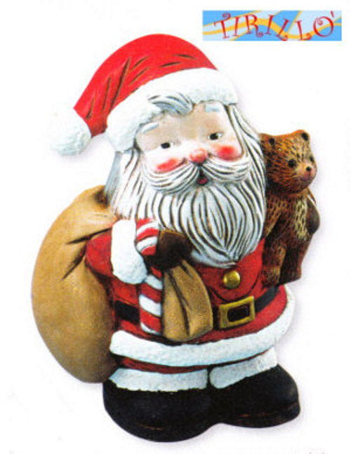 PATCHWORK DECORAZIONE - 2 forme di polistirolo Babbo Natale 17 cm
