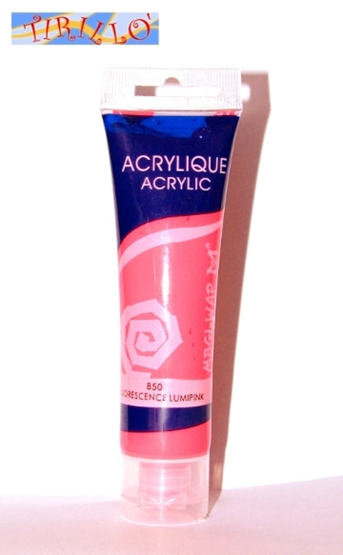DECORAZIONE - 2 tubetti di colore acrilico fluorescente 60 ml - Rosa pesca
