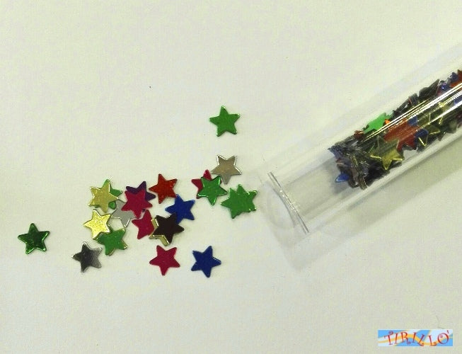 SCRAPBOOKING NATALE - 2 flaconcini stelline metallizzate - multicolor