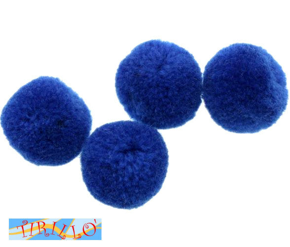 CUCITO CREATIVO - Pon pon pompon 25 mm - 70 pezzi - blu