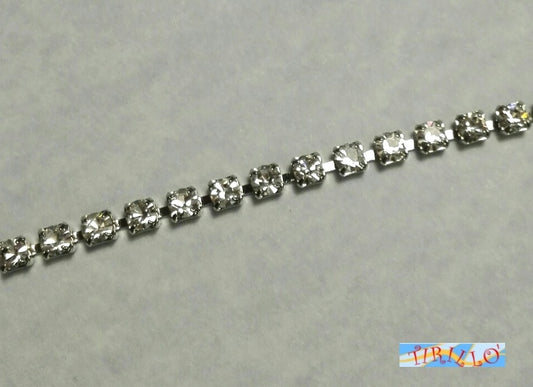 50 cm catena strass cristallo PRECIOSA armatura metallo - CRYSTAL 4mm