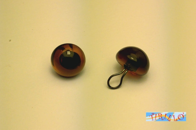 PUPAZZI - 6 occhi di vetro per animali marroni - 14 mm