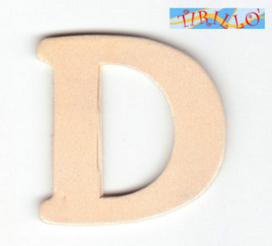 DECORAZIONE DECOUPAGE - 6 Iniziali in legno 4 cm - lettera D