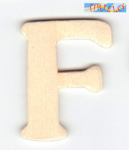 DECORAZIONE DECOUPAGE - 6 Iniziali in legno 4 cm - lettera F