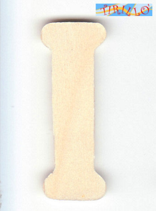 DECORAZIONE DECOUPAGE - 6 Iniziali in legno 4 cm - lettera I