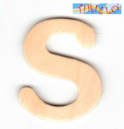 DECORAZIONE DECOUPAGE - 6 Iniziali in legno 4 cm - lettera S
