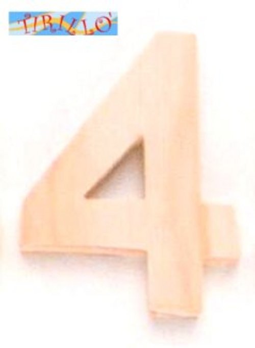 DECORAZIONE DECOUPAGE - Numero in legno 14 cm - 4