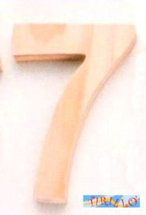 DECORAZIONE DECOUPAGE - Numero in legno 14 cm - 7
