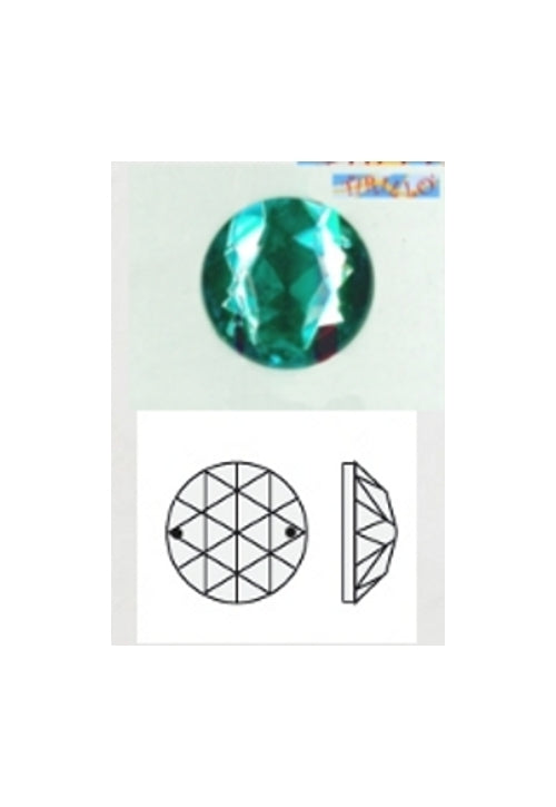 BIGIOTTERIA - 5 strass cabochon in plexiglass da cucire 30 mm - Turchese