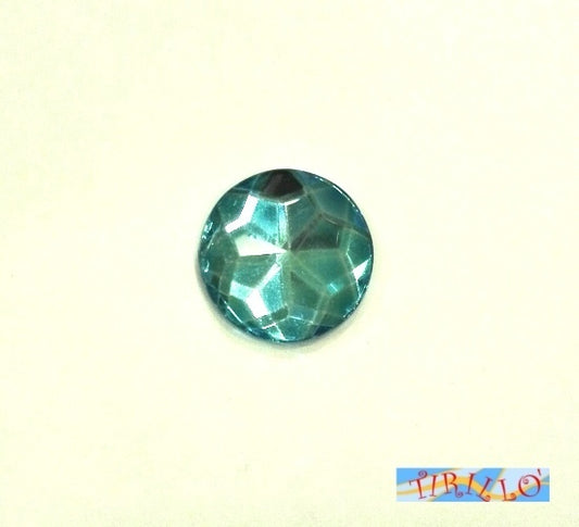 BIGIOTTERIA - 20 strass cabochon in plexiglass 12 mm - Turchese