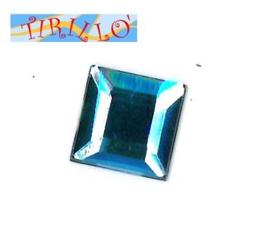 CUCITO - 20 strass cabochon quadrati in plexiglass 12x12 mm - Acquamarina