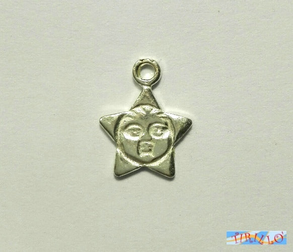 ARGENTO 925 MASSICCIO italiano - 1 mini pendente stella 11 mm