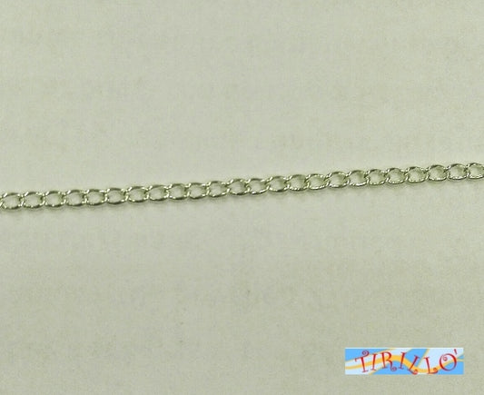 BIGIOTTERIA PERLINE - 5 metri di catena maglie ovali colore argento - 2 mm