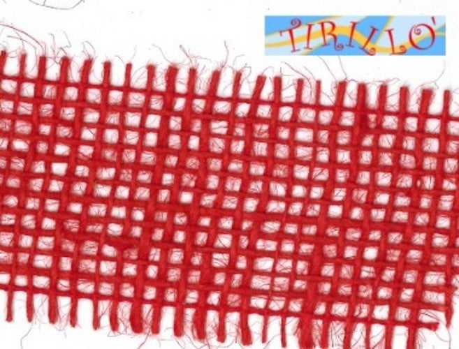 MERCERIA - 15 metri di nastro di juta altezza 4,5 centimetri - Rosso