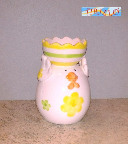 PASQUA - 1 porta uovo o porta candela in ceramica 9,5 cm