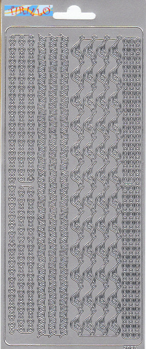 SCRAPBOOKING - 2 fogli adesivi - bordi argento