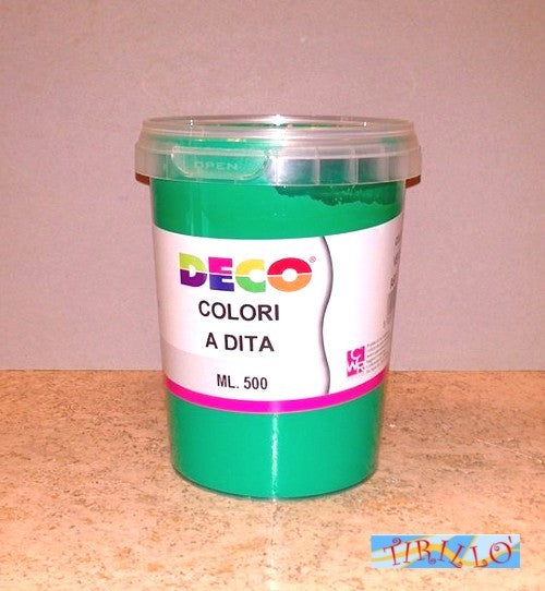 PITTURA DIDATTICA  - 1 barattolo di tempera a dita 500 ml - Verde