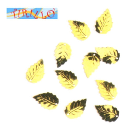 DECORAZIONE CUCITO CREATIVO - 60 paillettes foglia - oro