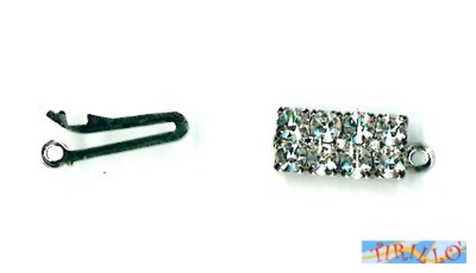 BIGIOTTERIA - 1 chiusura per collane con strass - argento