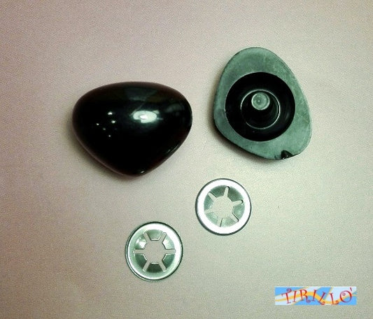 PUPAZZI - 5 nasi in plastica con clip per pupazzi nero - 18 mm