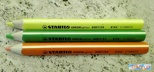 CARTOLERIA UFFICIO - 3 evidenziatori matita Stabilo - Colori assortiti