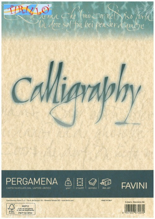 PARTECIPAZIONI - 50 fogli di carta pergamena nocciola 90 g - 21x29,7 cm