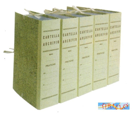 UFFICIO - 3 pezzi cartella raccoglitore faldone in cartone con legacci 25x35x8