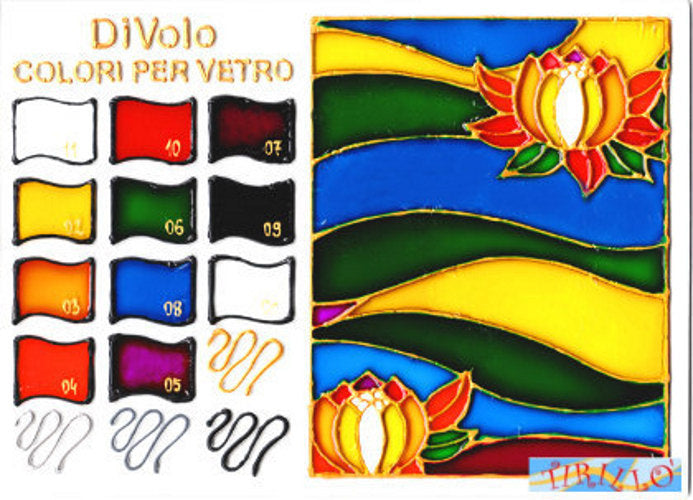 PITTURA SU VETRO - Colore trasparente per vetro e ceramica - col 10 magenta