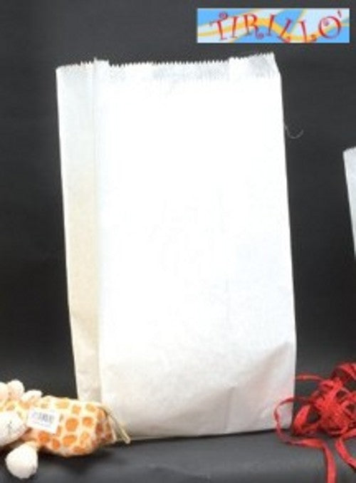 50 sacchetti di carta senza manici 25x50 cm - bianco
