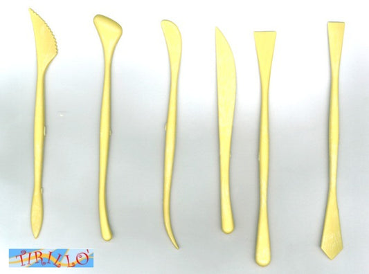 SCULTURA - 6 stecche attrezzi in plastica per modellare