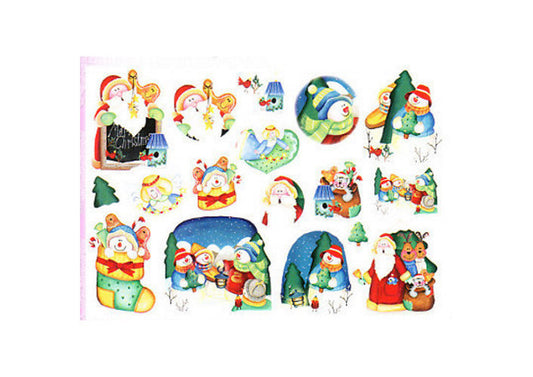 DECOUPAGE - 2 fogli carta di riso per découpage 50x35 cm-  Babbo Natale