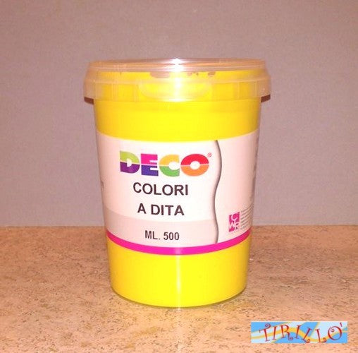 PITTURA DIDATTICA  - 1 barattolo di tempera a dita 500 ml - Giallo