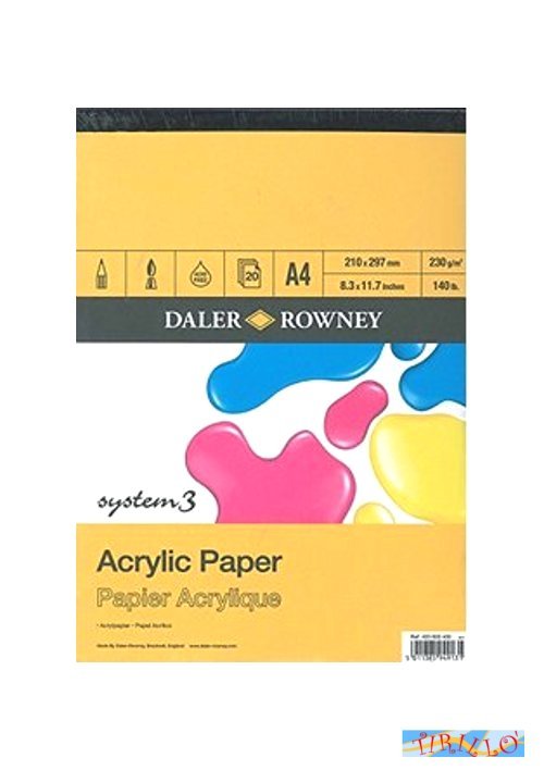 PITTURA AD ACRILICO - Album pittura ad acrilico Daler Rowney 20 fogli 29,7x42cm
