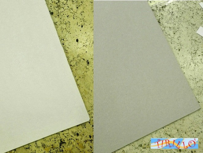 CARTONAGGIO LEGATORIA - 4 pezzi di cartone pesto passepartout bicolore 50x70 cm