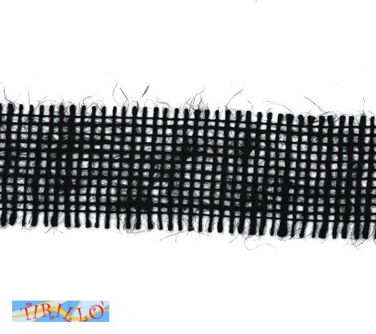 MERCERIA - 15 metri di nastro di juta altezza 4,5 centimetri - Nero