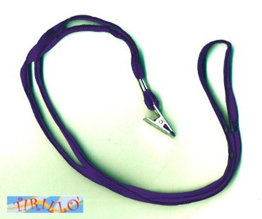 CARTOLERIA UFFICIO - 10 cordini con clip a pinza porta badge - nero