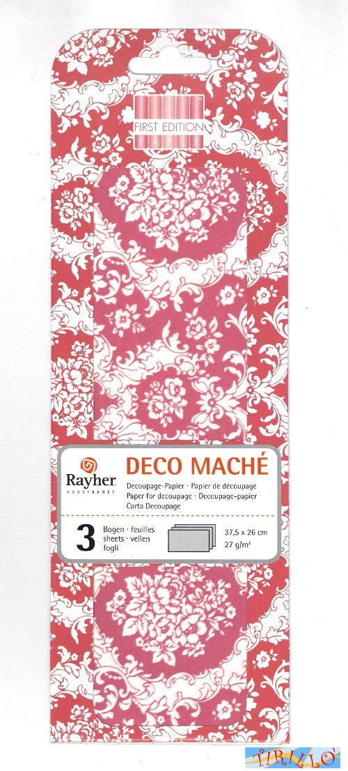 DECOUPAGE DECORAZIONE - Carta decoupage Deco Maché - 6 fogli 37,5x26 cm 27 g/mq