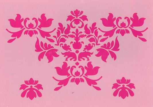 STENCIL - Mascherina stencil in plastica 21x29,7 cm - Fiori barocchi