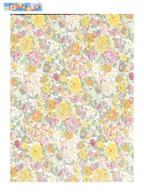 2 fogli carta legatoria cartonaggio 50x70 cm - Fiori vittoriani