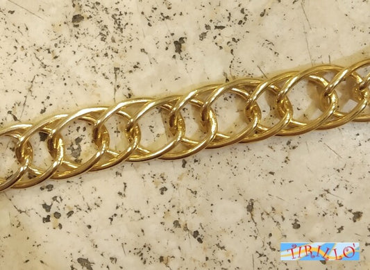 BIGIOTTERIA - 1 metro catena groumette doppia in alluminio galvanizzato - oro