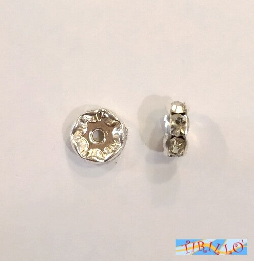BIGIOTTERIA PERLINE - 10 rondelle elementi separatore di strass 5 mm